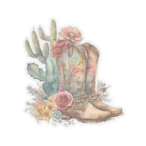 Cowboy Boots, Cactus and Floral Kiss-Cut Stickers,