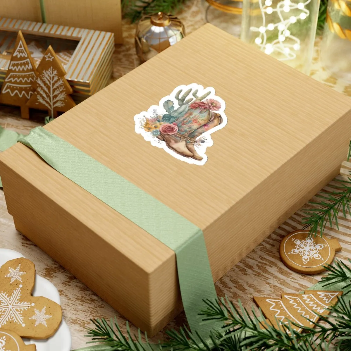 Cowboy Boots, Cactus and Floral Kiss-Cut Stickers,