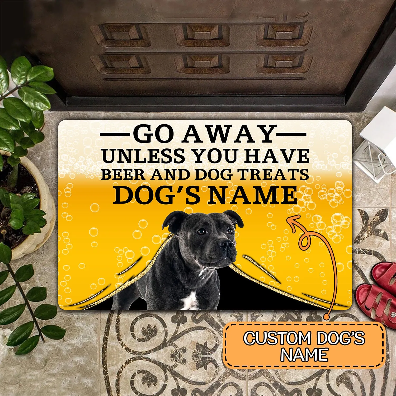 Custom Doormat - Pitbull And Beer - Loop - Nt168 - Ct121