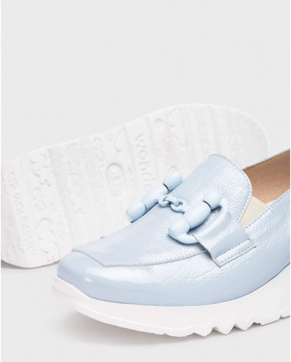 'Dance' women's moccasin - Blue patent