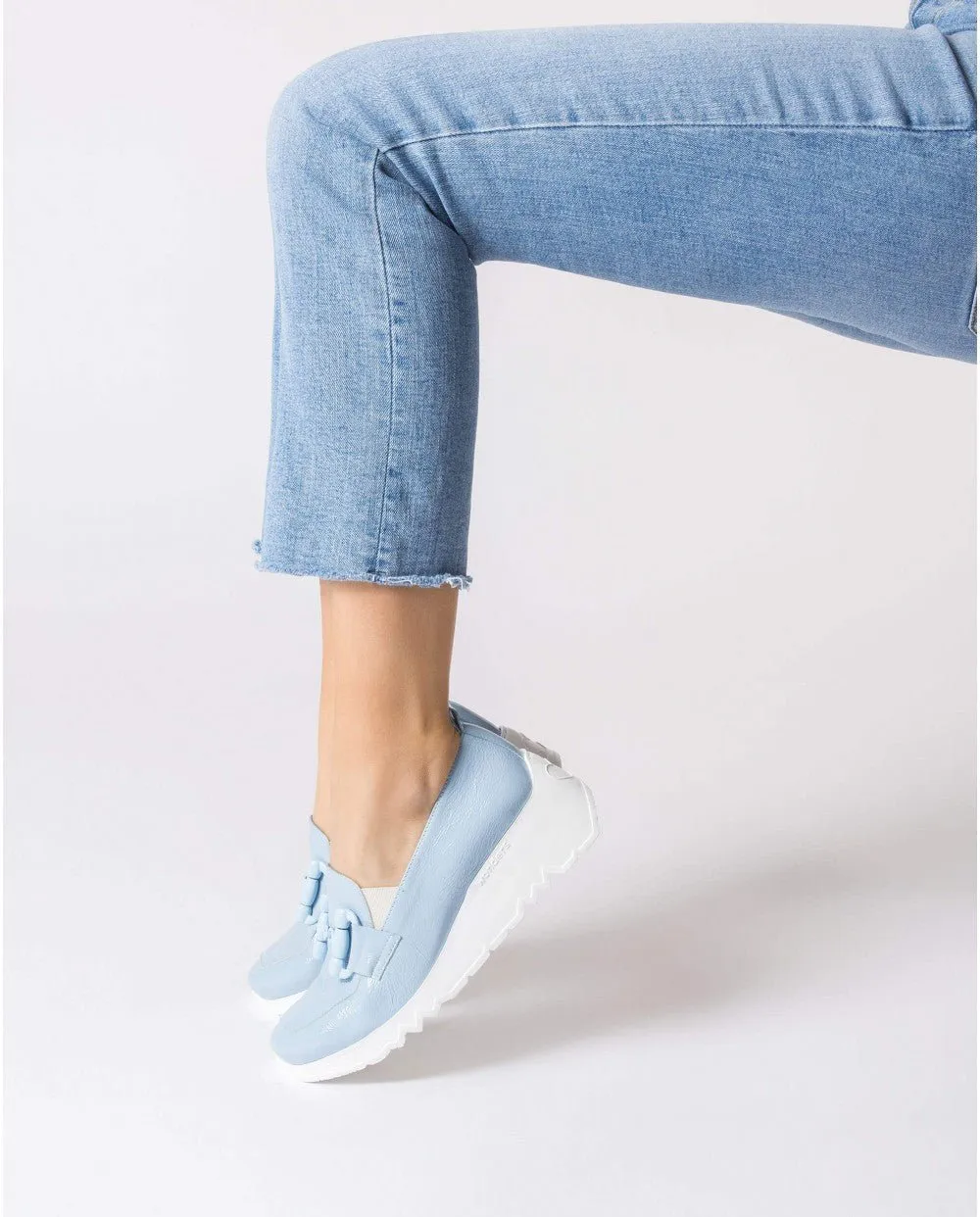 'Dance' women's moccasin - Blue patent