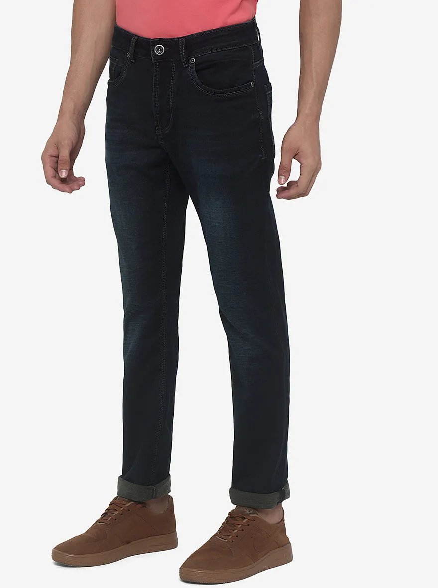 Dark Blue Washed Slim Fit Jeans | JadeBlue