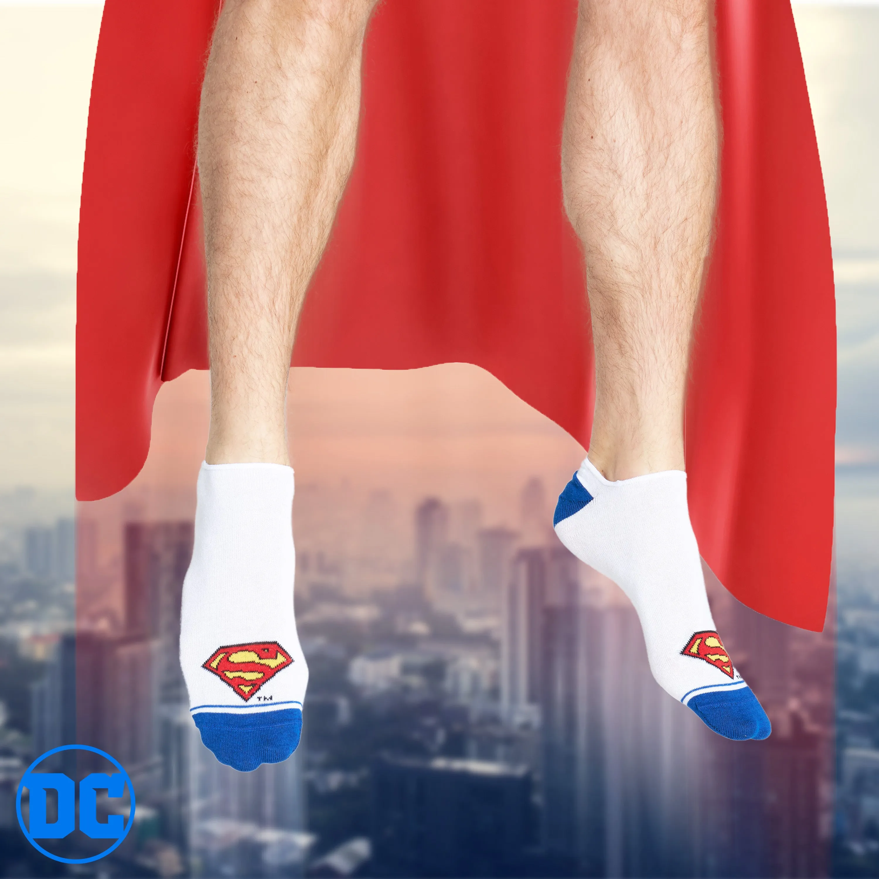 DC Comics Invisible Socks Men - Pack of 5 Summer No Show Socks Men, Teenagers Batman Superman Size 8-11 Trainer Socks