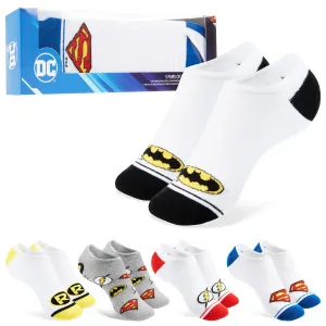 DC Comics Invisible Socks Men - Pack of 5 Summer No Show Socks Men, Teenagers Batman Superman Size 8-11 Trainer Socks