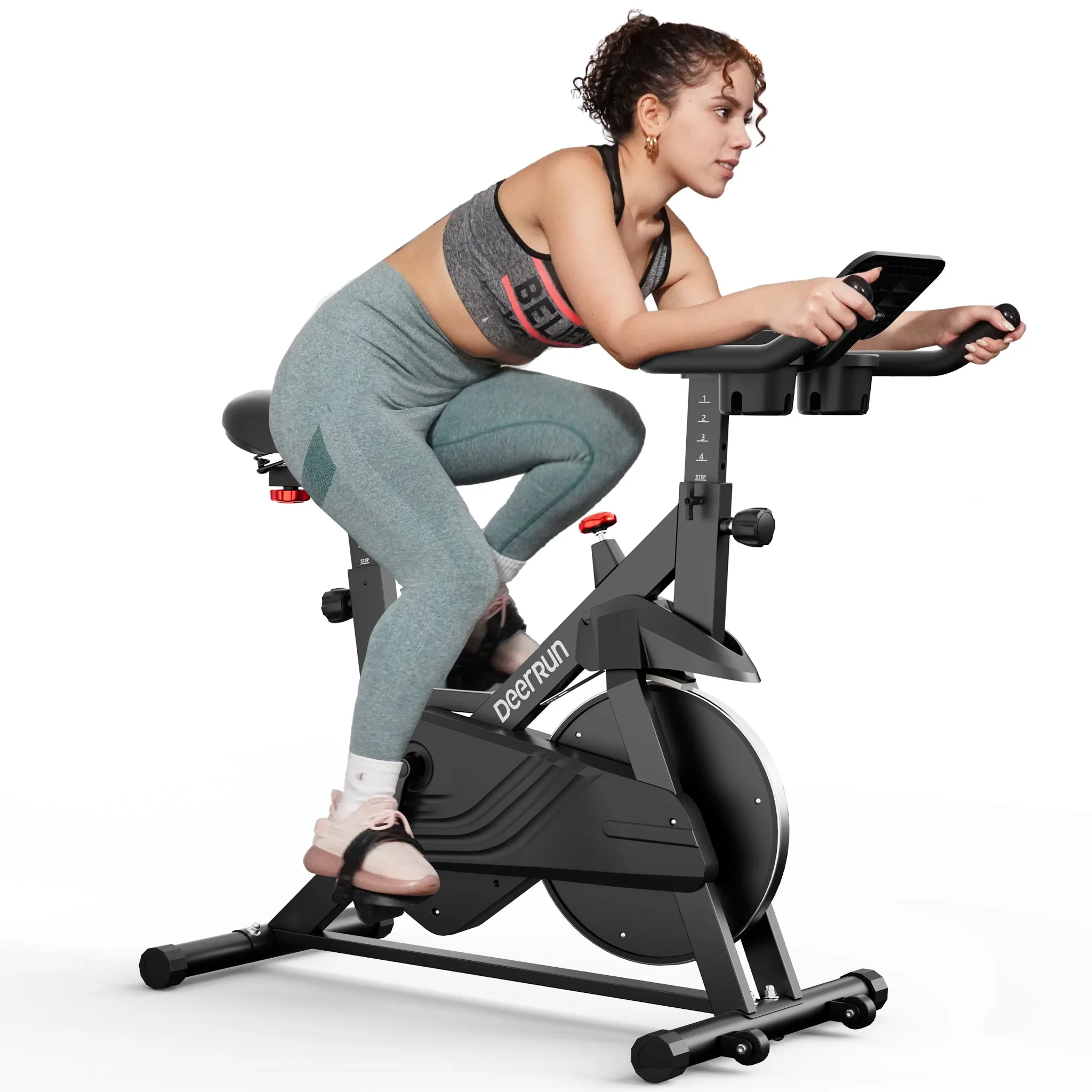 DeerRun S500 Indoor Smart Stationary Cycling Bike with PitPat App, 1-32 Magnetic Resistance-Black