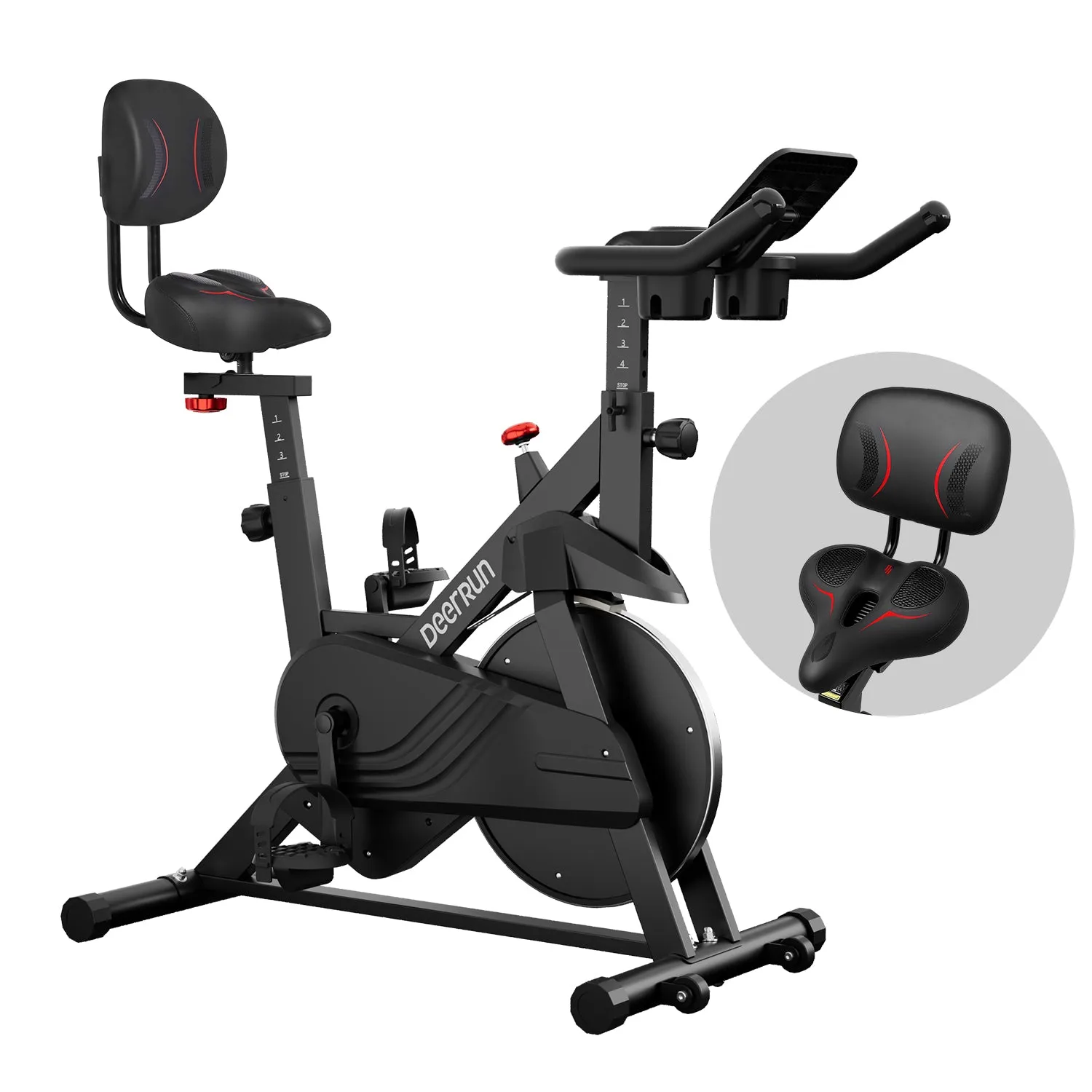 DeerRun S500 Indoor Smart Stationary Cycling Bike with PitPat App, 1-32 Magnetic Resistance-Black