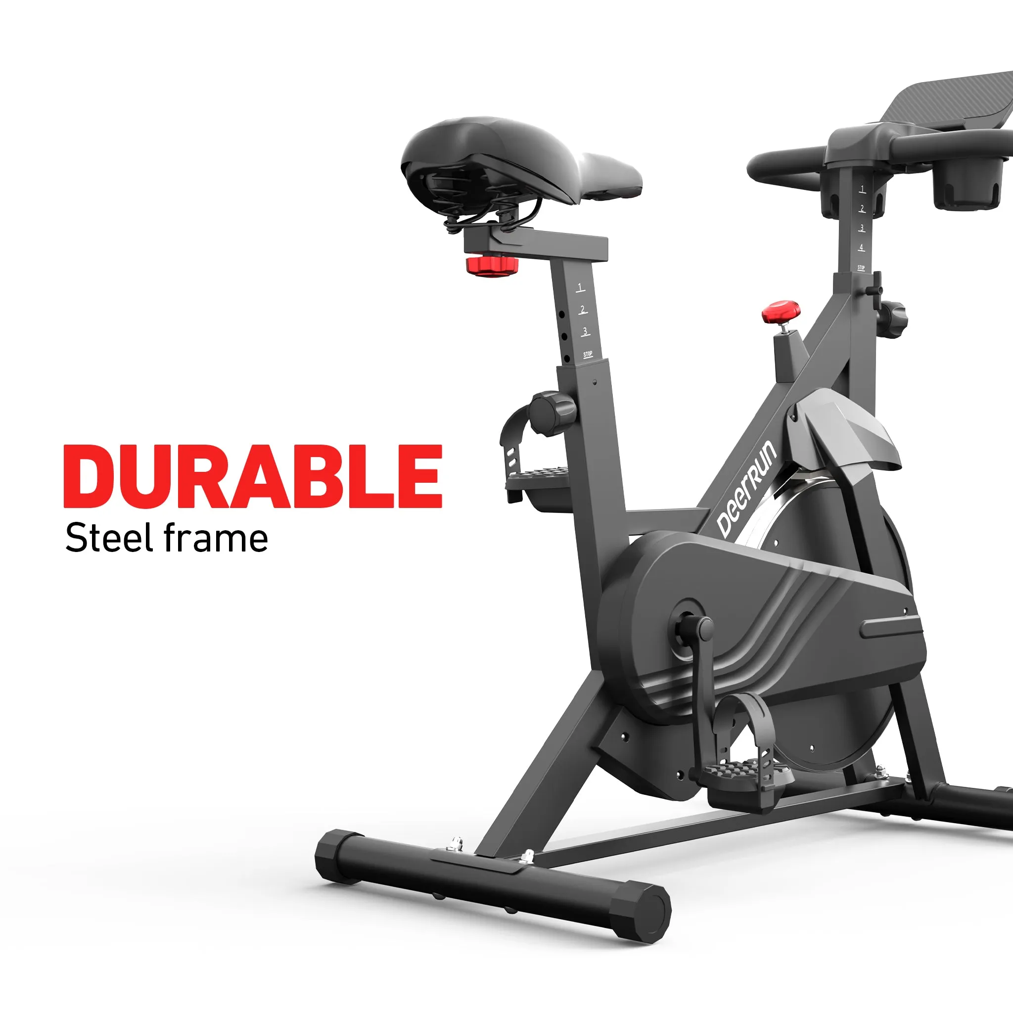 DeerRun S500 Indoor Smart Stationary Cycling Bike with PitPat App, 1-32 Magnetic Resistance-Black