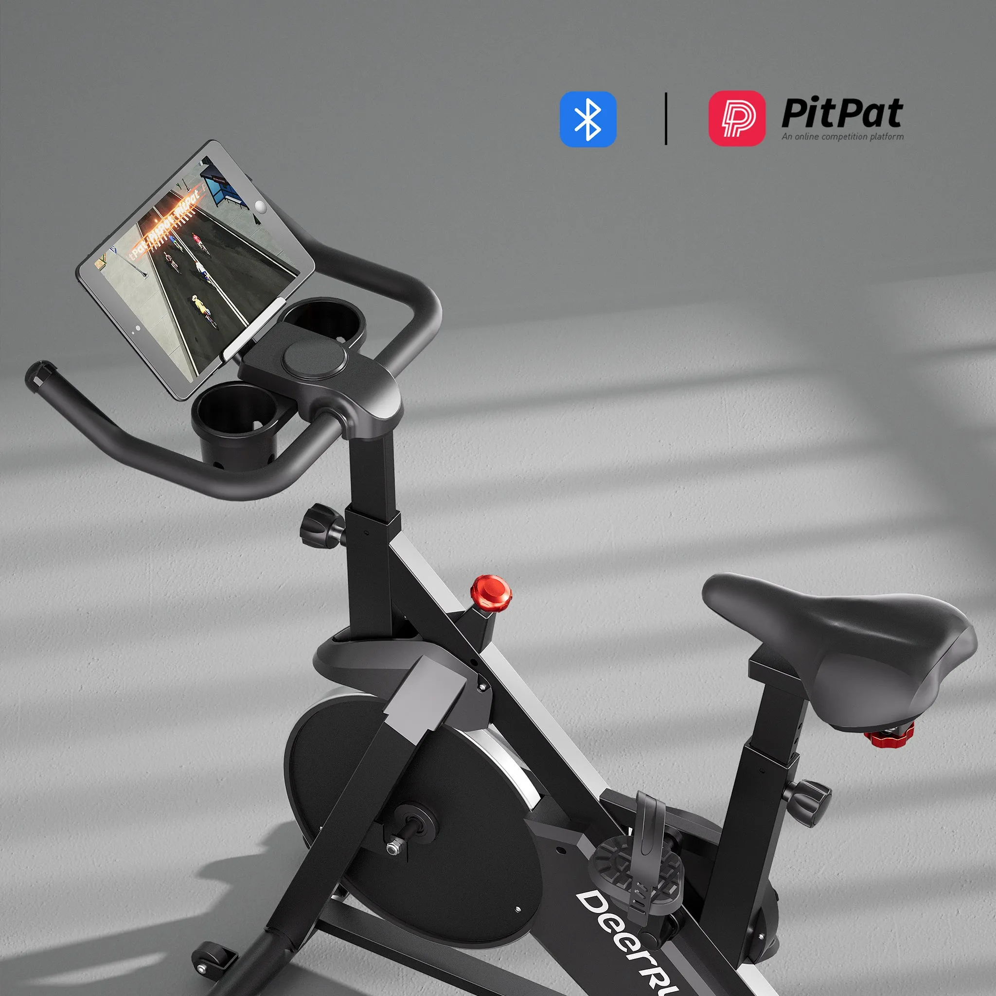 DeerRun S500 Indoor Smart Stationary Cycling Bike with PitPat App, 1-32 Magnetic Resistance-Black