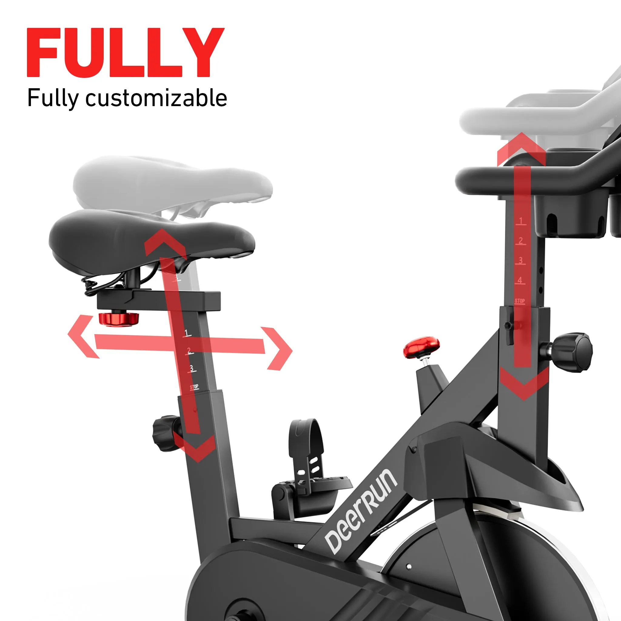 DeerRun S500 Indoor Smart Stationary Cycling Bike with PitPat App, 1-32 Magnetic Resistance-Black