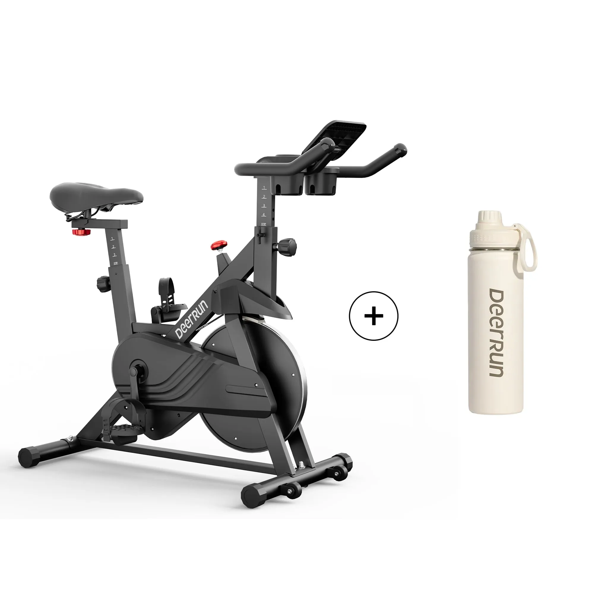 DeerRun S500 Indoor Smart Stationary Cycling Bike with PitPat App, 1-32 Magnetic Resistance-Black