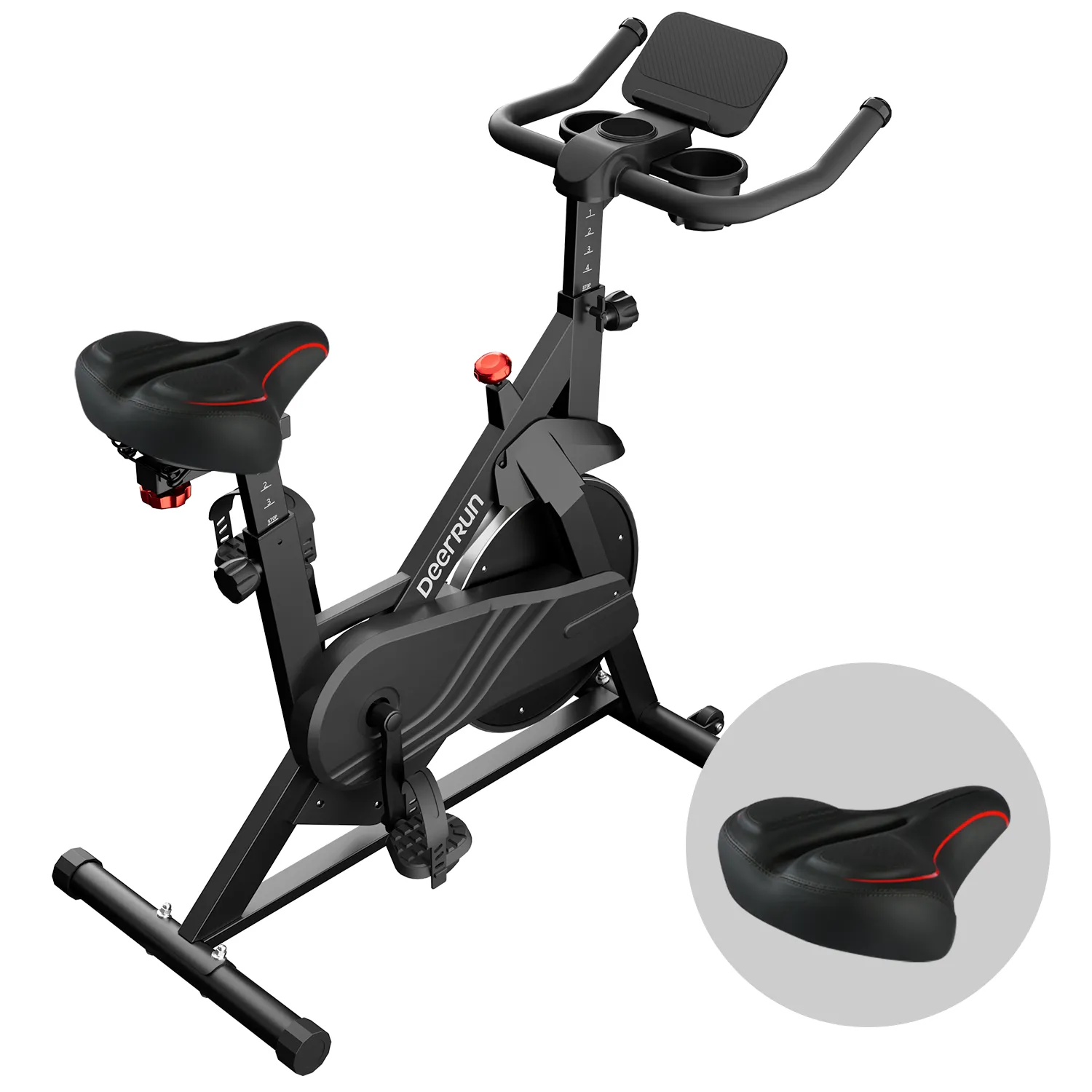 DeerRun S500 Indoor Smart Stationary Cycling Bike with PitPat App, 1-32 Magnetic Resistance-Black