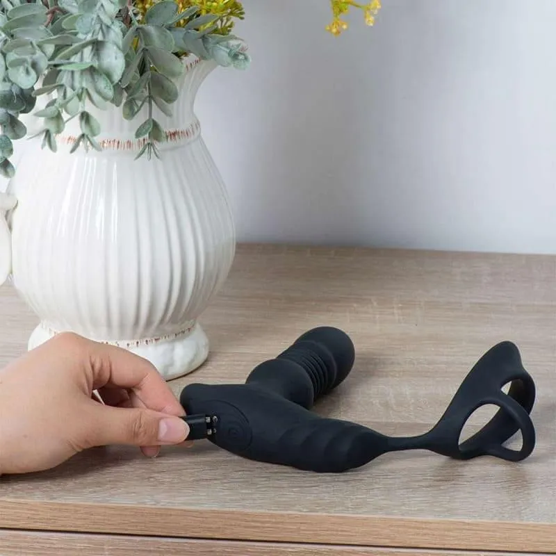 DEMON - App & Remote Control Thrusting Anal Vibrator Prostate Massager with Cock Ring 4.7 Inch