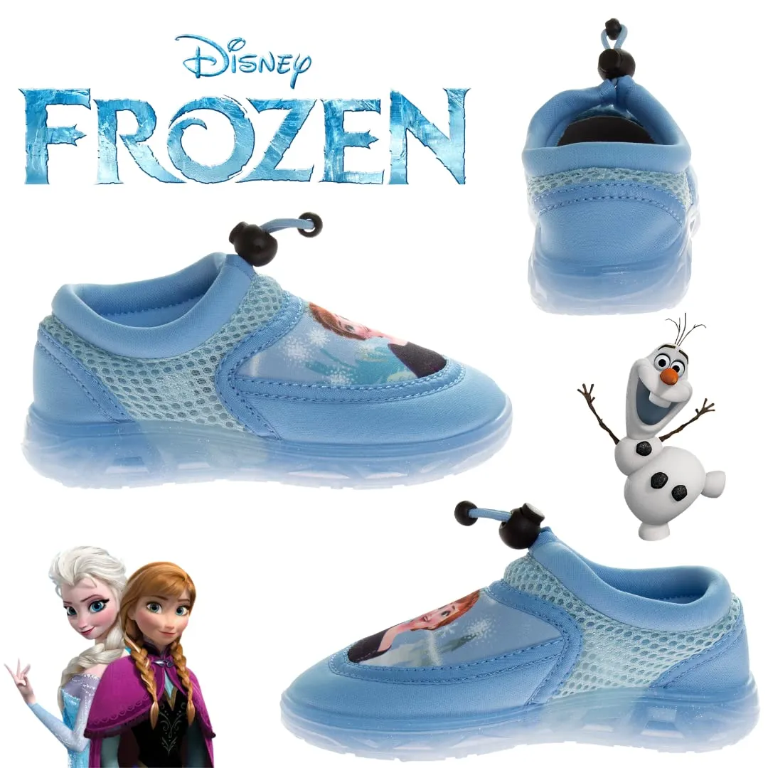 Disney Frozen Water shoes for girls- pool aqua socks for kids- Anna Elsa Sandals princess bungee waterproof beach slides sport character summer slip-on quick dry (toddler/little kid)
