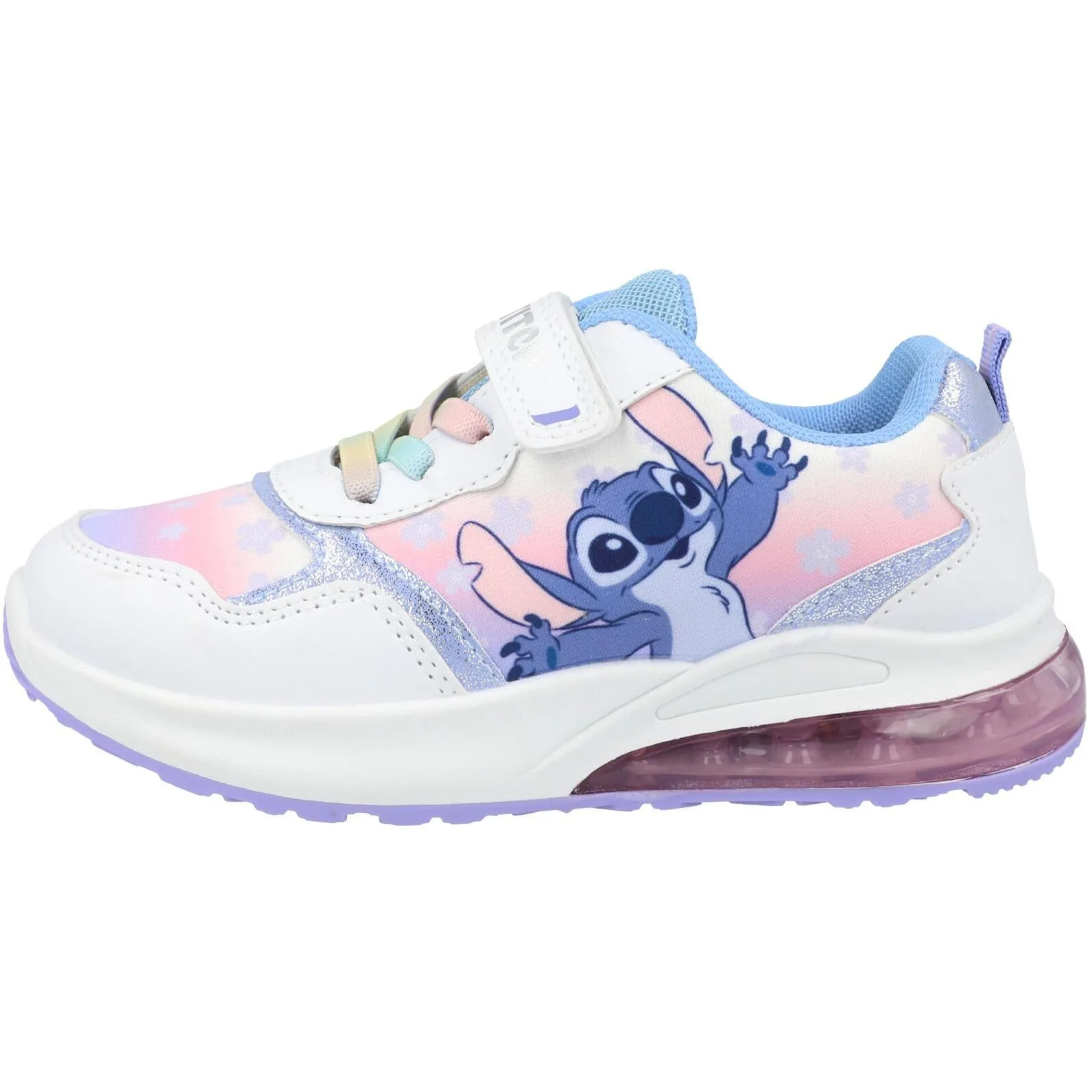 Disney Stitch White Blue Kids Light-Up Trainers