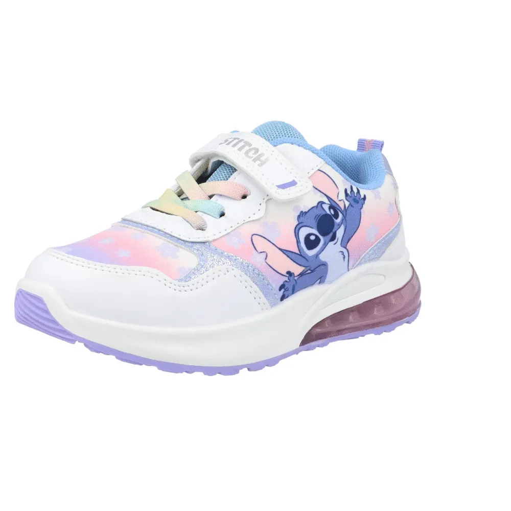 Disney Stitch White Blue Kids Light-Up Trainers
