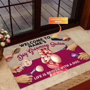 Dog Grooming Doormats, Welcome Mats, Dog Grooming Personalized Doormat