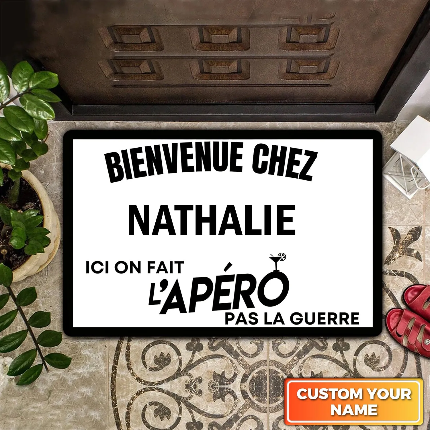 Doormat Paillasson Bienvenue Chez Personnalisez 964
