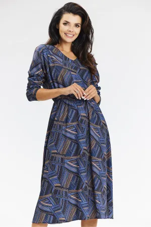 Elegant Kimono Dress with Belted Waist