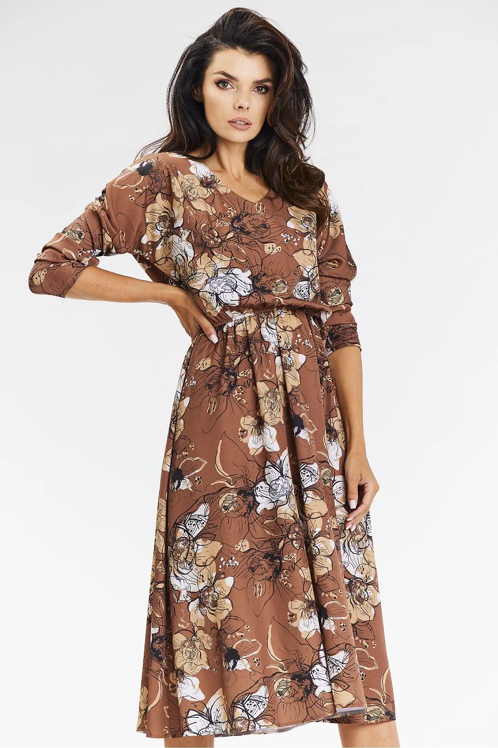 Elegant Kimono Dress with Belted Waist