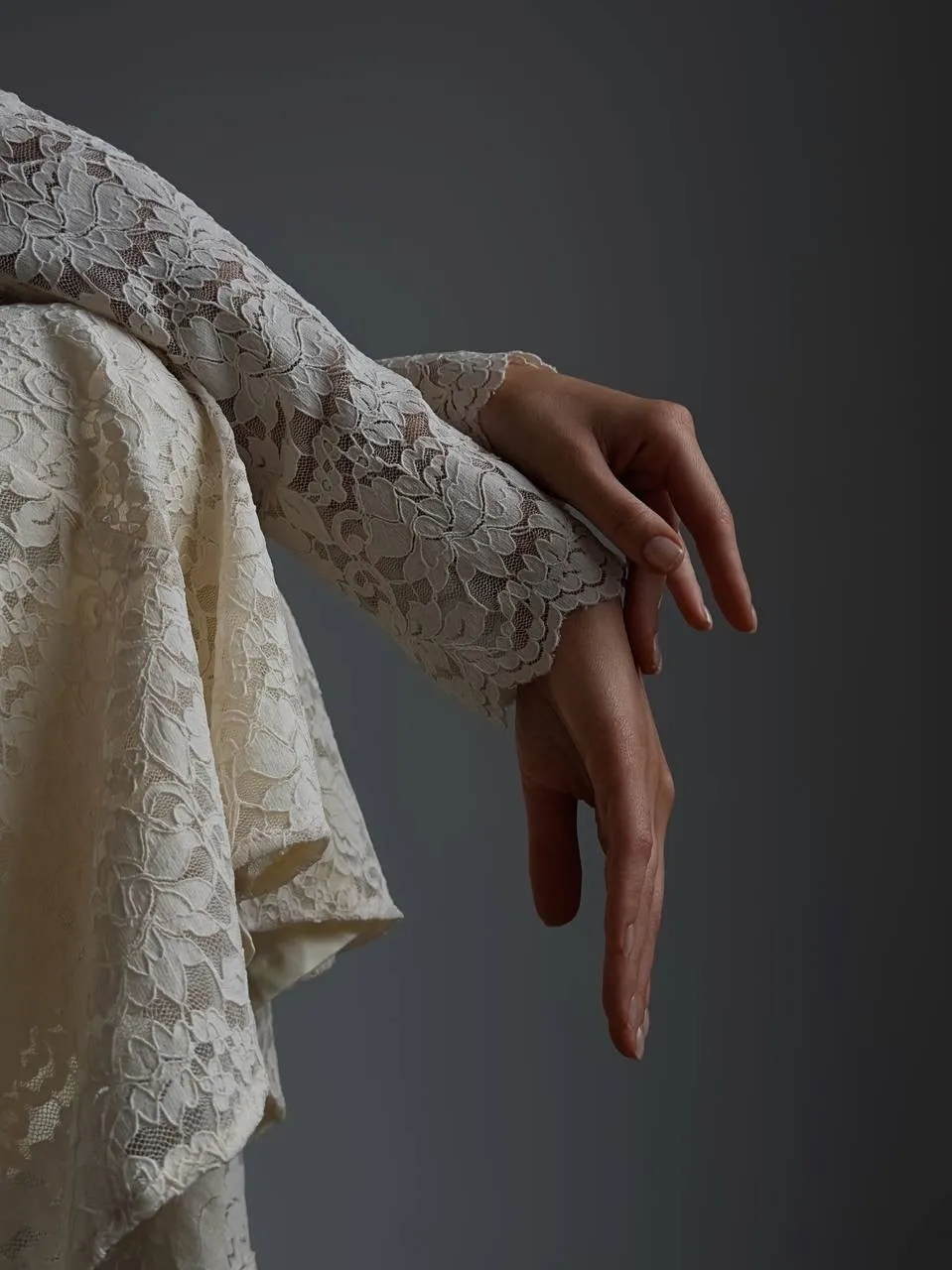 Elegant Lace-Embroidered Cream Midi Dress