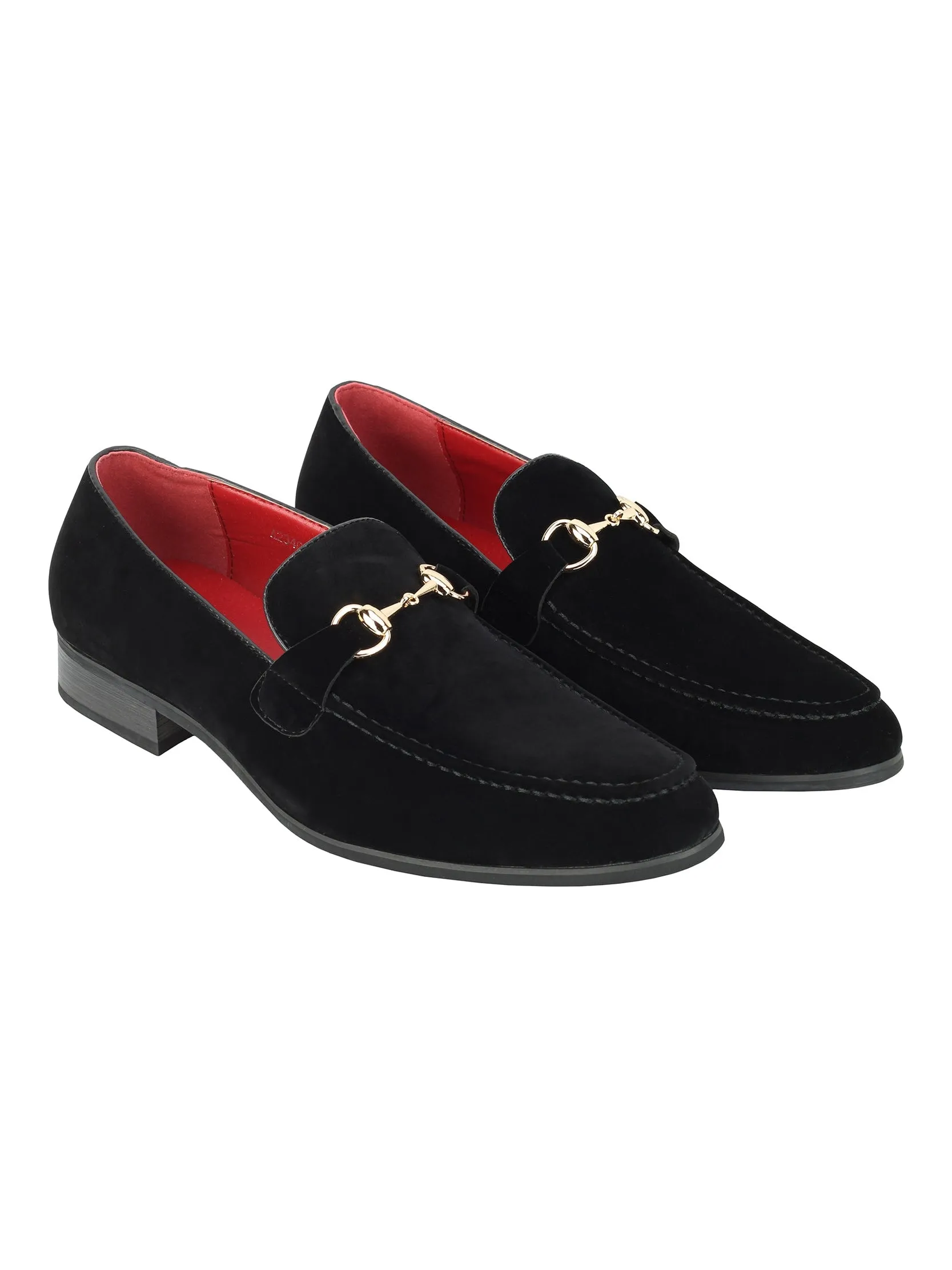 FAUX LEATHER LOAFERS IN BLACK