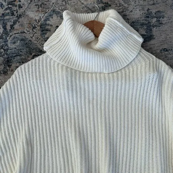 Free People Sweater Women Small Oversized Flowy Turtleneck Oversized Ribbed Knit