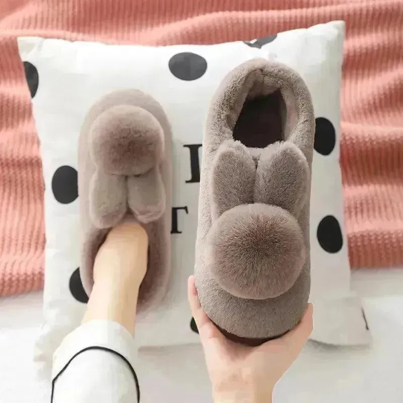 Furry Bunny Plush Indoor Shoes