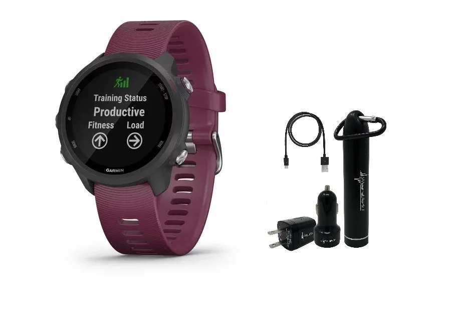 Garmin Forerunner 245 GPS Running Smartwatch with Included Power Pack Bundle