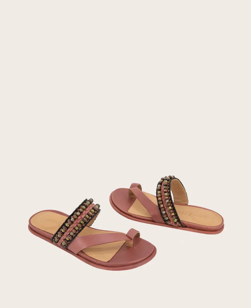 GENTLE SOULS - Lentini Leather Beaded Sandal