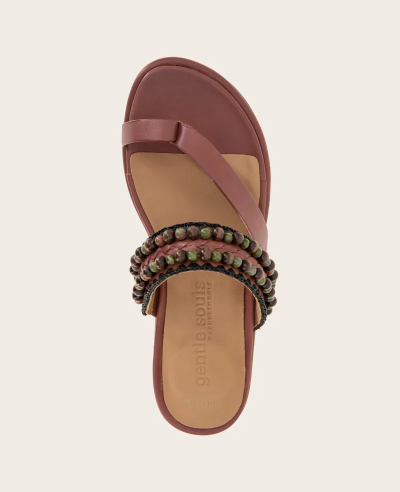 GENTLE SOULS - Lentini Leather Beaded Sandal