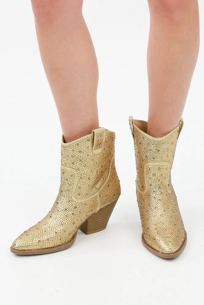 Glitter Rhinestone Booties -Silver