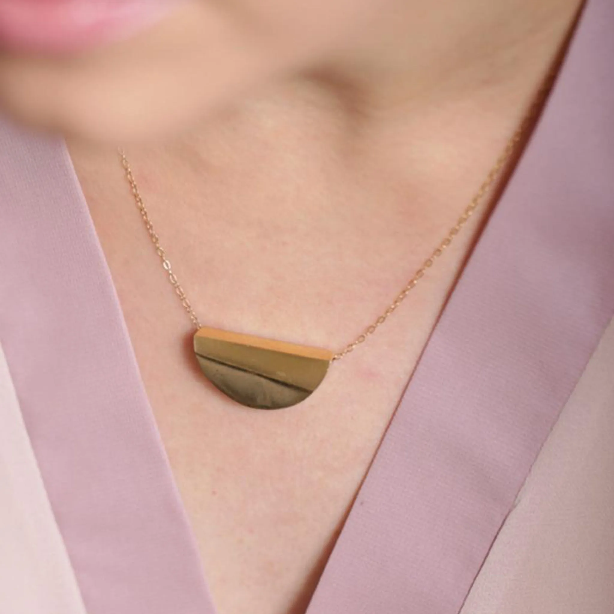 Gold-Plated Silver Moon Necklace