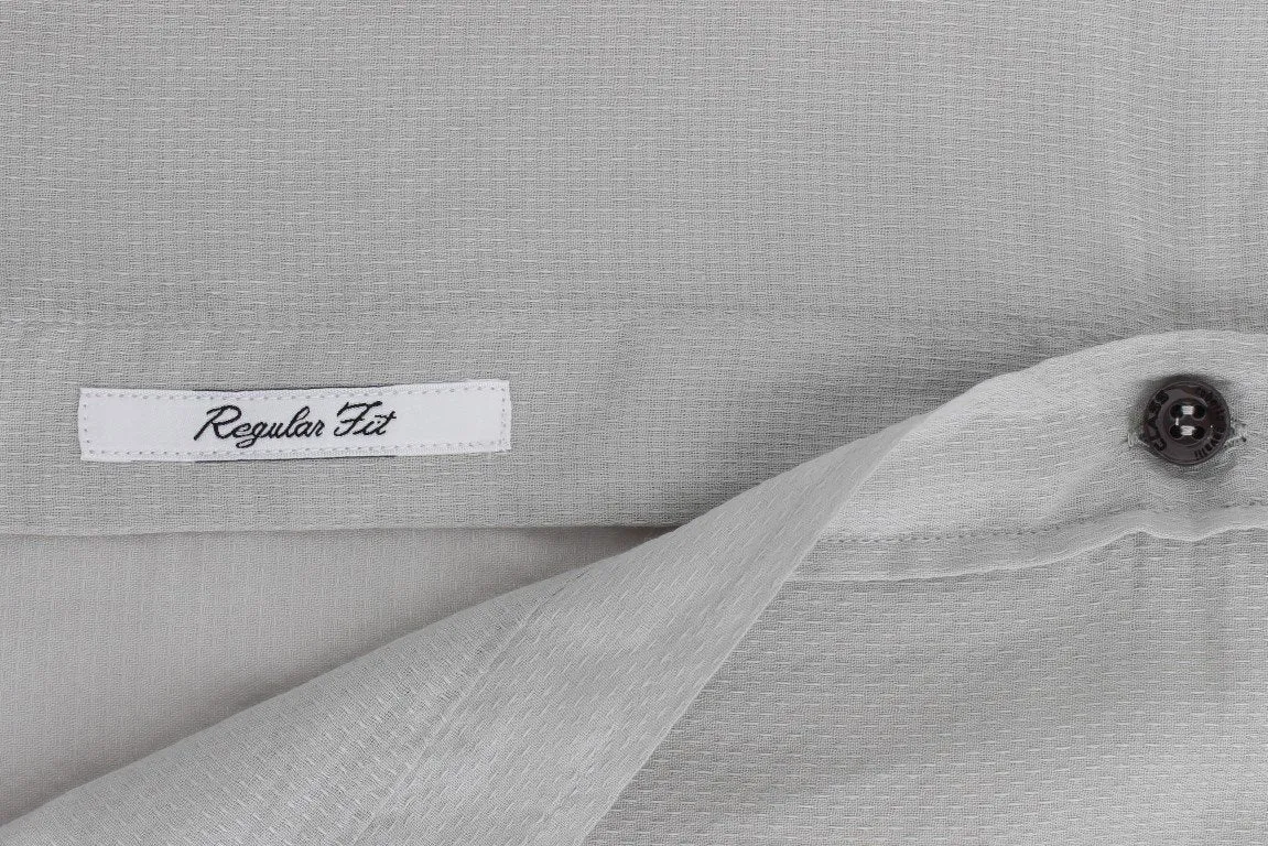 Gray Cotton Regular Fit Casual Shirt