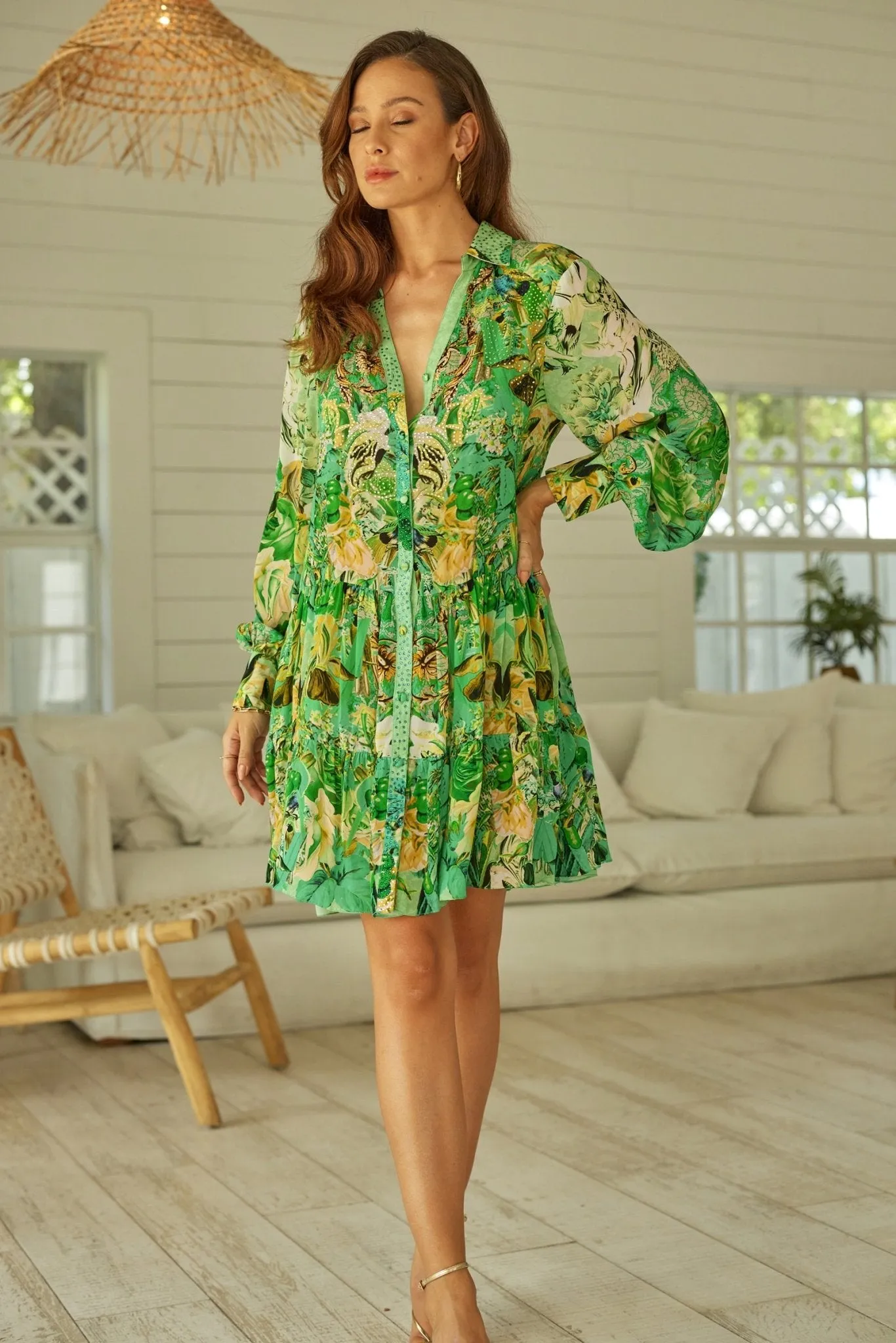 Green Goddess Shirt Dress