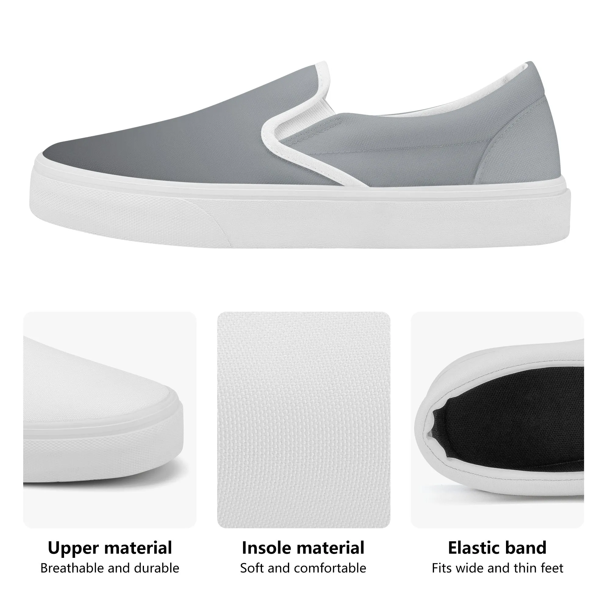 Grey Fade Women's Skate Slip-On Shoes