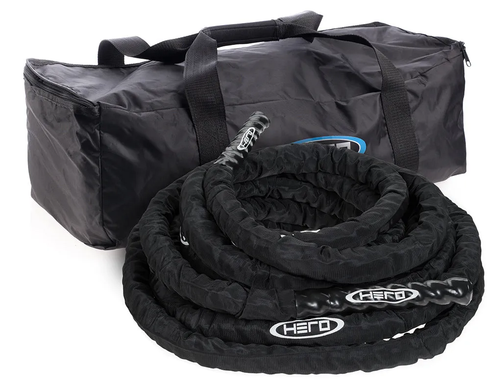 Hampton HeroStrength Battle Rope, 2 Handles with Sheath & Carry Bag (1.5 inches x 30 feet), 1 each