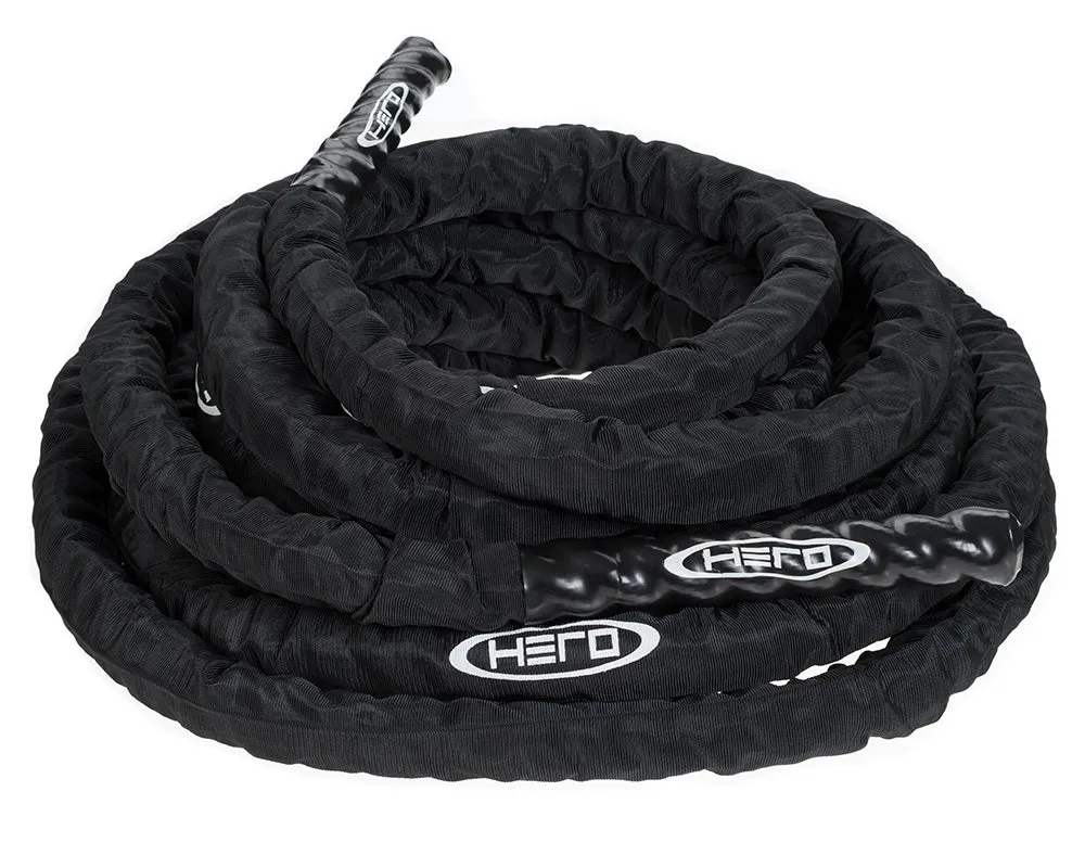 Hampton HeroStrength Battle Rope, 2 Handles with Sheath & Carry Bag (1.5 inches x 30 feet), 1 each