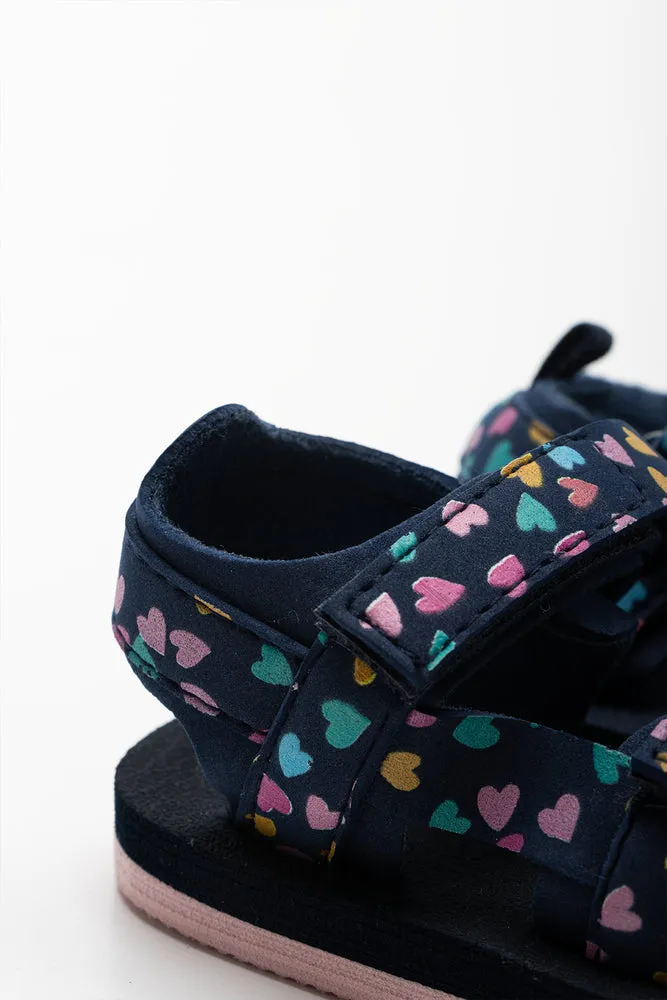 Heart Sandal Navy