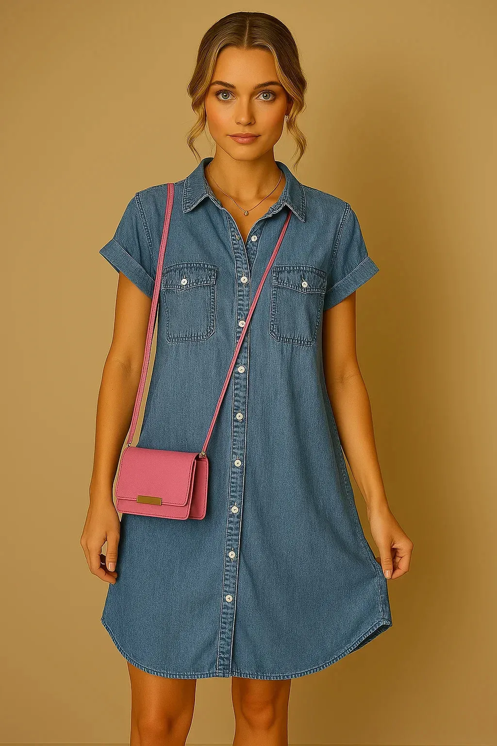 Hildegard® | Short-sleeved Denim Dress