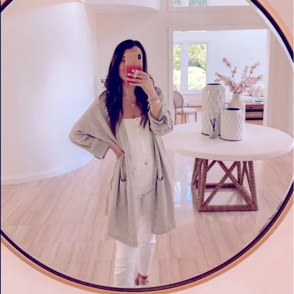 🎊HP~ Donni Ribbed Sweater Kimono Style Open w/Pockets