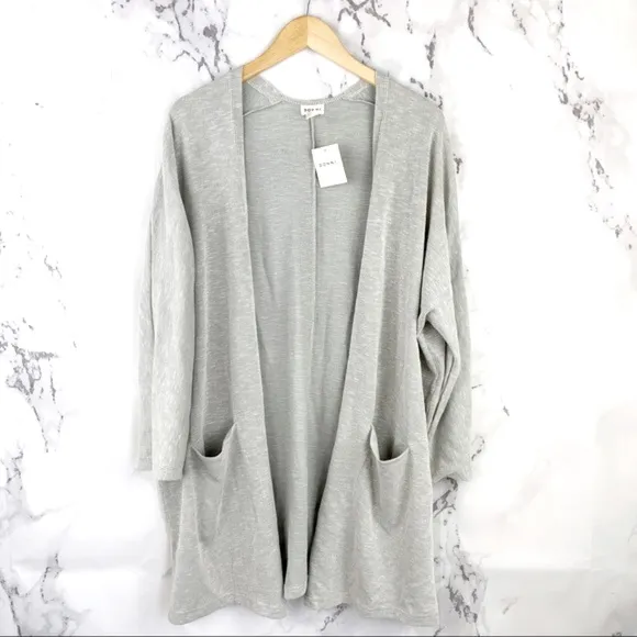 🎊HP~ Donni Ribbed Sweater Kimono Style Open w/Pockets