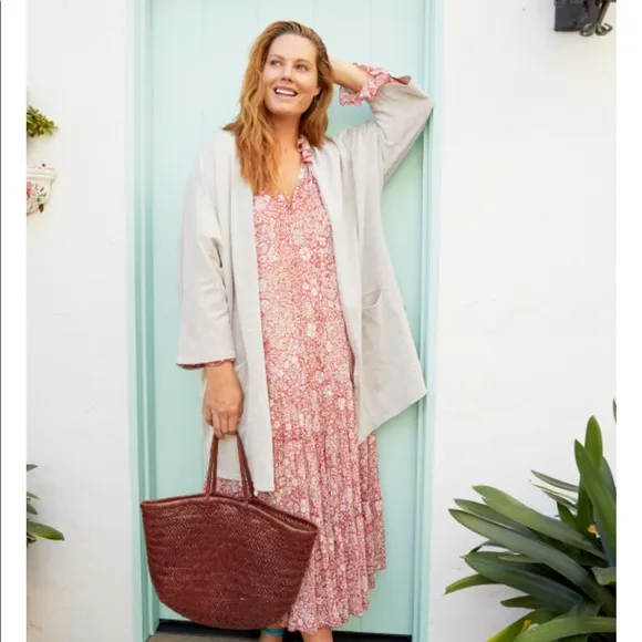 🎊HP~ Donni Ribbed Sweater Kimono Style Open w/Pockets