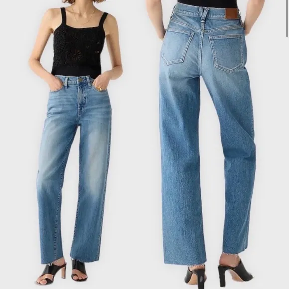 J. CREW High Waist Full-length slim wide leg jeans Womens Size 30 preppy classic