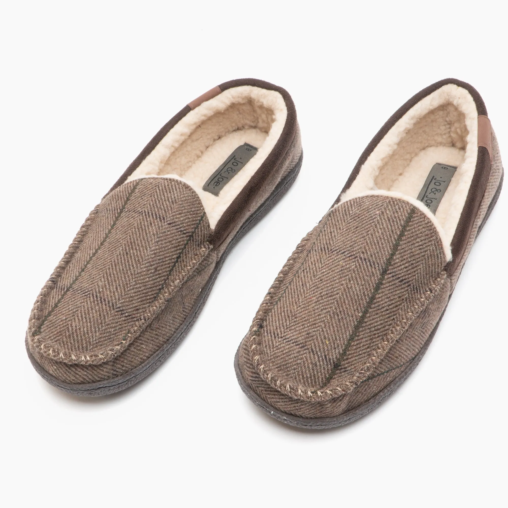 Jo & Joe GLENGARRY Mens Moccasin Slippers Brown