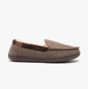 Jo & Joe GLENGARRY Mens Moccasin Slippers Brown