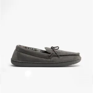Jo & Joe MARCUS Mens Moccasin Slippers Dark Grey