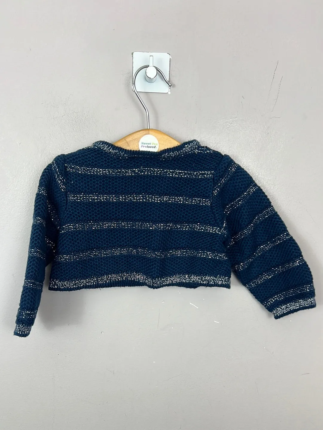 Jojo Maman Bebe Navy sparkle bolero 6-12m