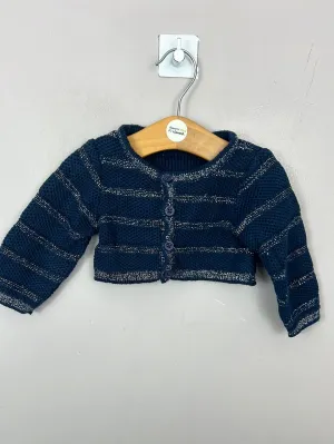 Jojo Maman Bebe Navy sparkle bolero 6-12m