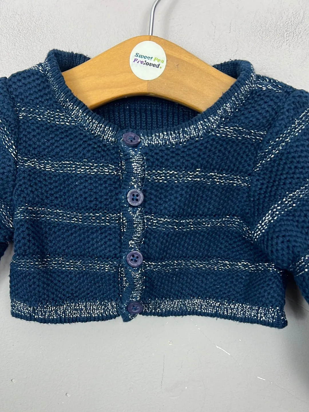 Jojo Maman Bebe Navy sparkle bolero 6-12m