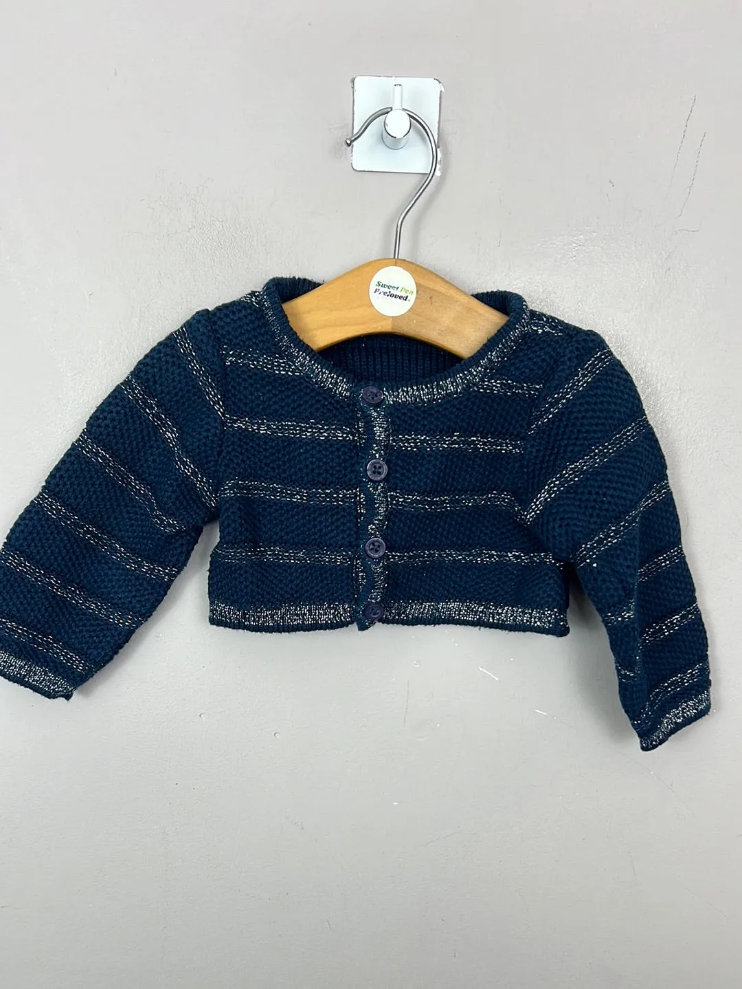 Jojo Maman Bebe Navy sparkle bolero 6-12m
